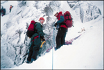 Grade III ice climbing on Ben Nevis